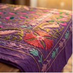 Straying Sedges Hand-Embroidered Cotton Suzani Throw