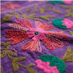 Drifting Heath Hand-Embroidered Cotton Suzani Throw
