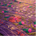 Drifting Heath Hand-Embroidered Cotton Suzani Throw