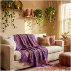 Drifting Heath Hand-Embroidered Cotton Suzani Throw