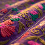Drifting Heath Hand-Embroidered Cotton Suzani Throw