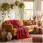 Blooming Petal Hand-Embroidered Cotton Suzani Throw