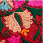 Winding Wetlands Hand-Embroidered Cotton Suzani Throw
