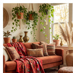 Winding Wetlands Hand-Embroidered Cotton Suzani Throw