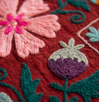 Meandering Mosses Hand-Embroidered Cotton Suzani Throw