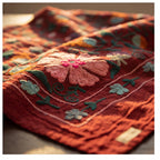 Meandering Mosses Hand-Embroidered Cotton Suzani Throw