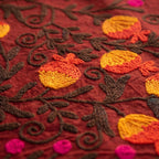 Wandering Meadow Hand-Embroidered Cotton Suzani Throw