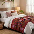 Drifting Dunescapes Hand-Embroidered Cotton Suzani Throw