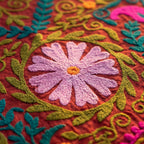 Drifting Dunescapes Hand-Embroidered Cotton Suzani Throw