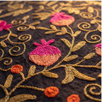 Flowing Fallows Hand-Embroidered Cotton Suzani Throw