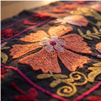 Flowing Fallows Hand-Embroidered Cotton Suzani Throw