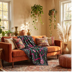 Surging Shorelines Hand-Embroidered Cotton Suzani Throw