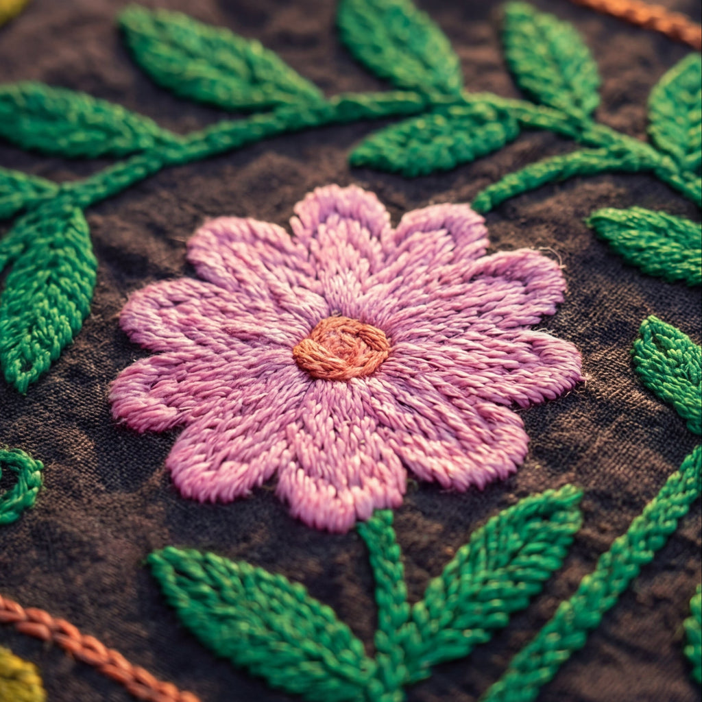 Wavering Willows Hand-Embroidered Cotton Suzani Throw