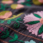 Wavering Willows Hand-Embroidered Cotton Suzani Throw