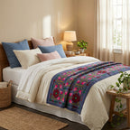 Pacing Pinewoods Hand-Embroidered Cotton Suzani Throw