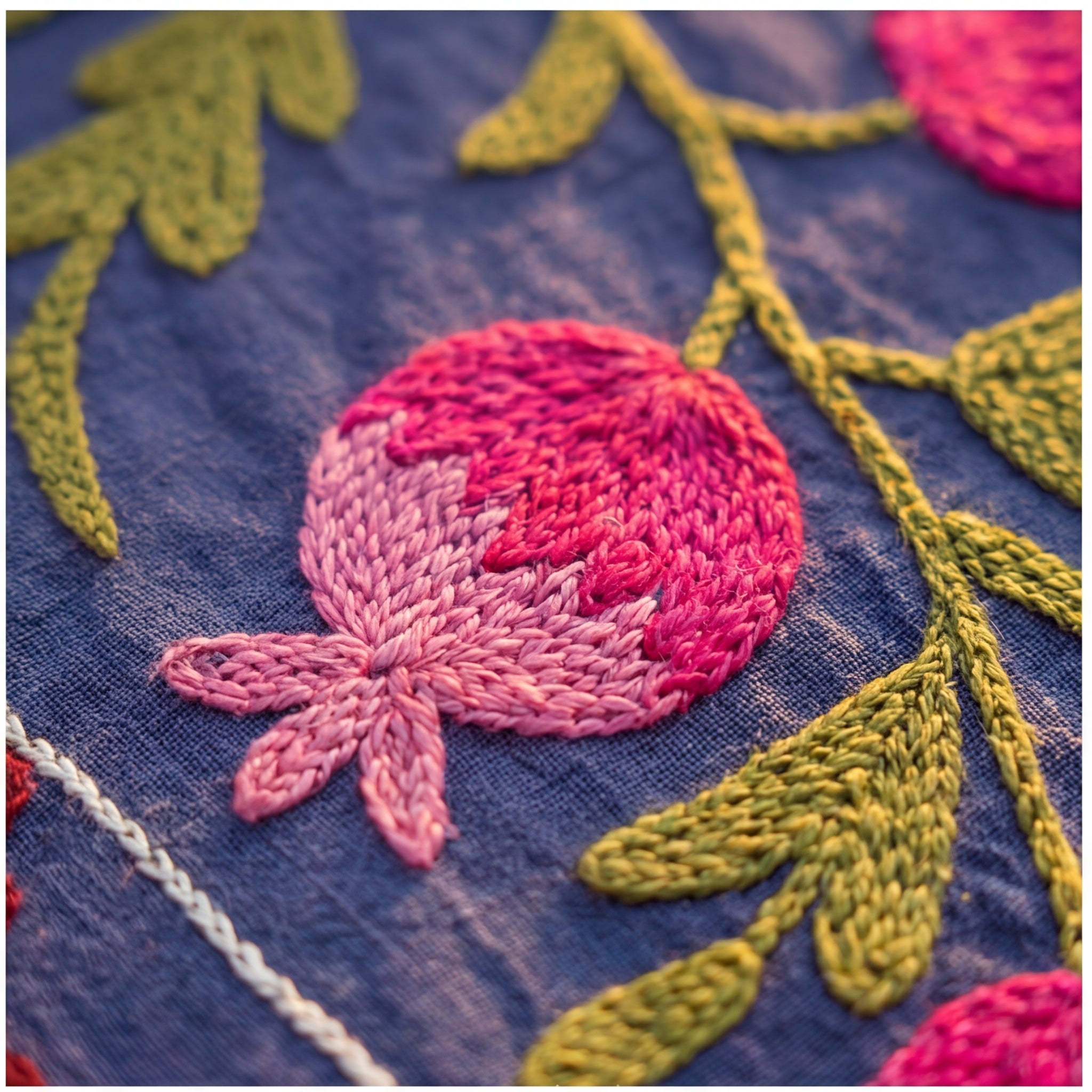 Pacing Pinewoods Hand-Embroidered Cotton Suzani Throw