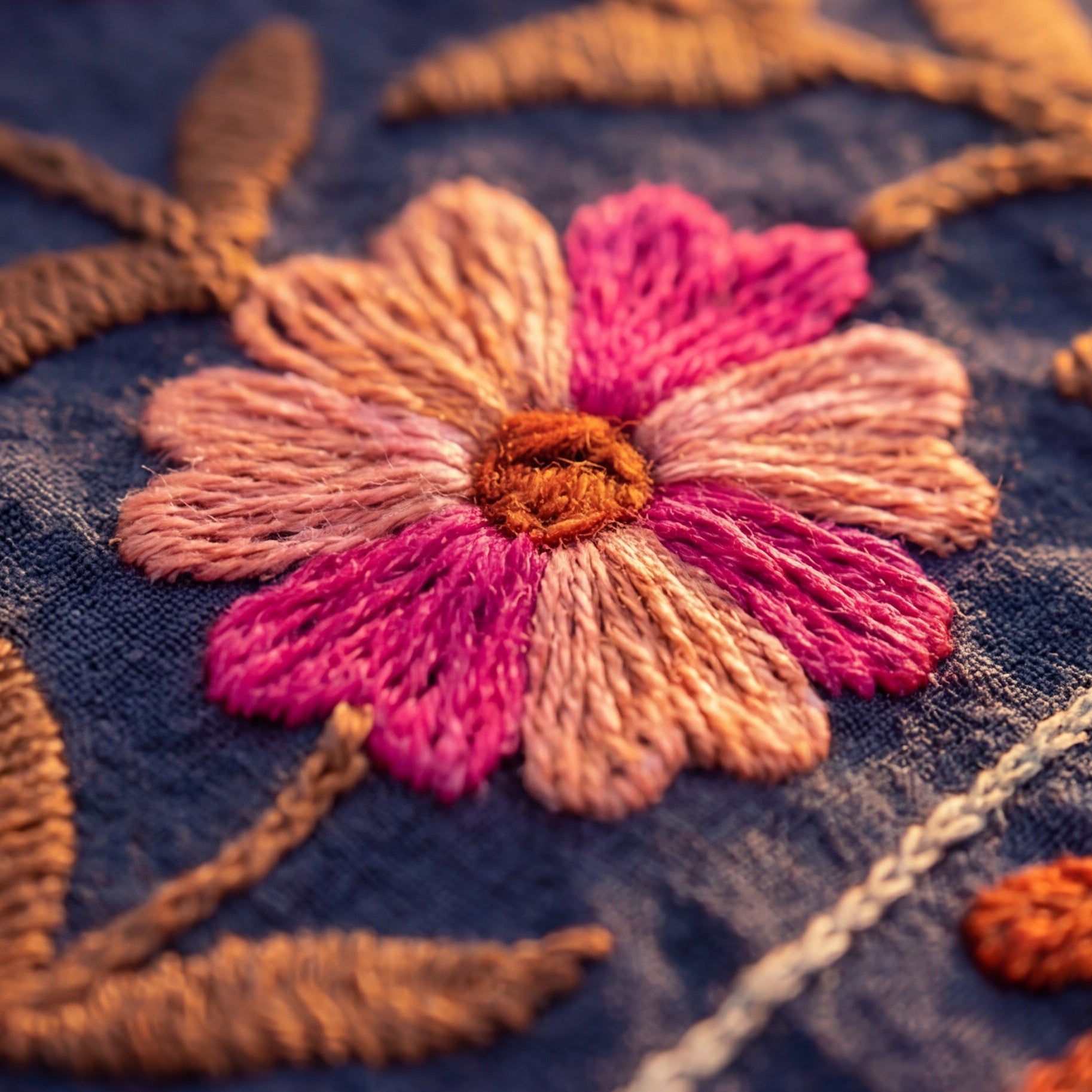 Wandering Blossom Hand-Embroidered Cotton Suzani Throw