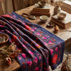 Wandering Blossom Hand-Embroidered Cotton Suzani Throw