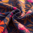 Wandering Blossom Hand-Embroidered Cotton Suzani Throw