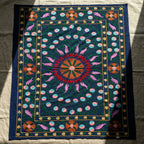 Passing Prairies Hand-Embroidered Cotton Suzani Throw