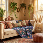 Passing Prairies Hand-Embroidered Cotton Suzani Throw