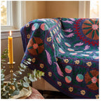Passing Prairies Hand-Embroidered Cotton Suzani Throw