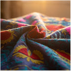 Floating Flora Hand-Embroidered Cotton Suzani Throw