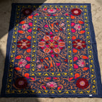 Stirring Stonescapes Hand-Embroidered Cotton Suzani Throw