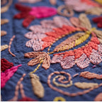 Stirring Stonescapes Hand-Embroidered Cotton Suzani Throw