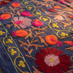 Stirring Stonescapes Hand-Embroidered Cotton Suzani Throw