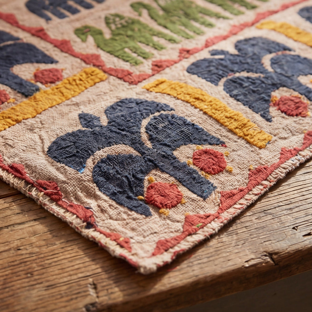 Big Stone Ember Pure Cotton Artisan Wall Hanging