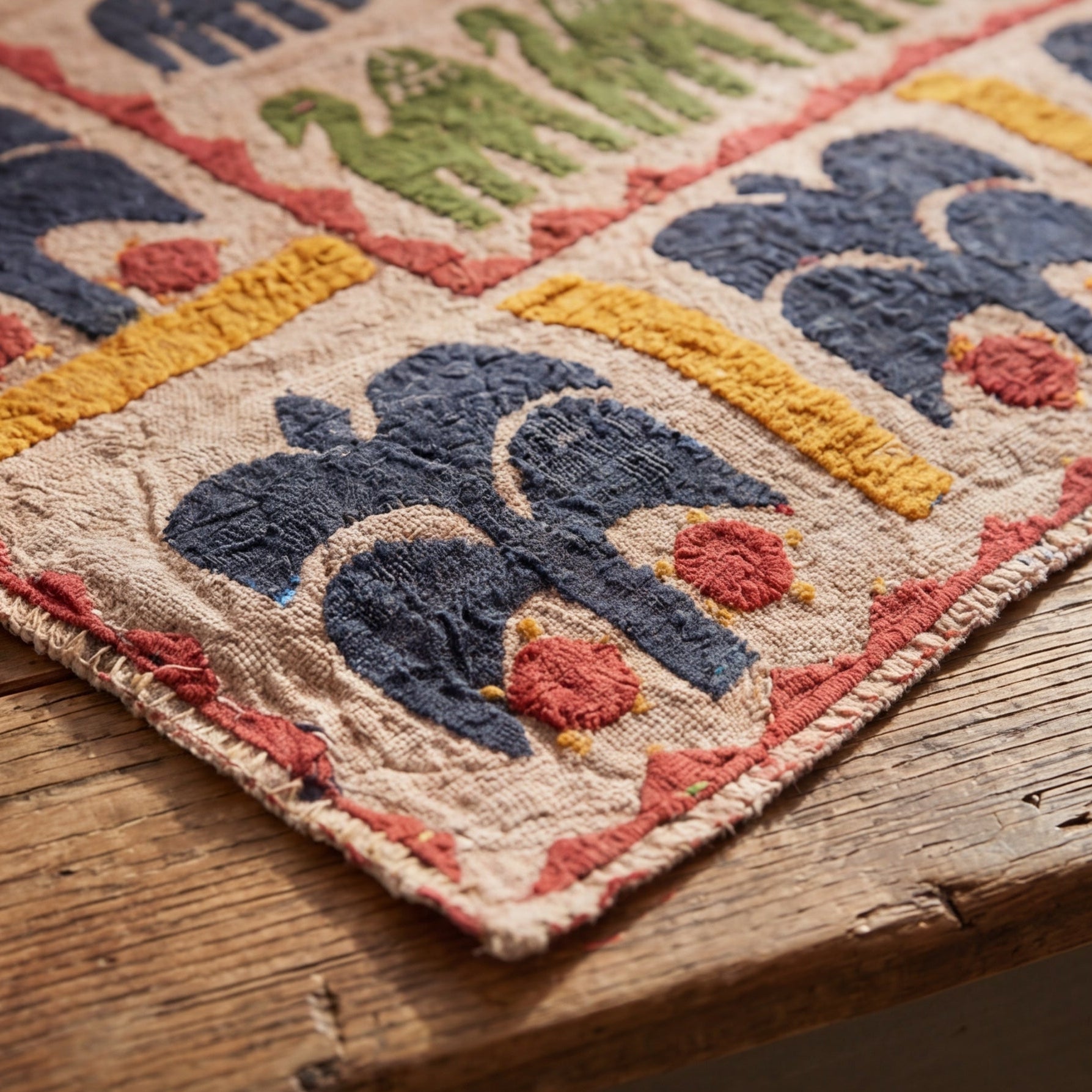 Big Stone Ember Pure Cotton Artisan Wall Hanging