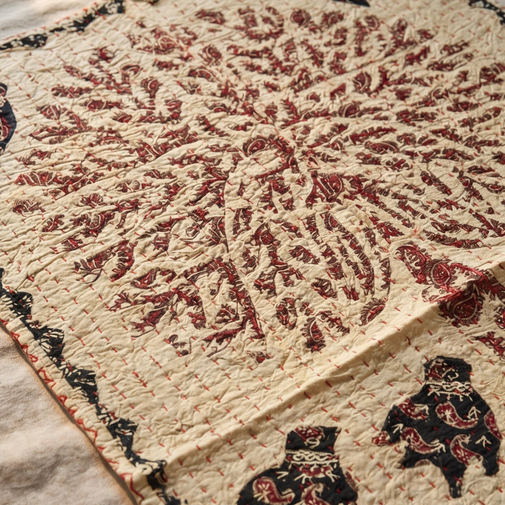 Olive Bloom Pure Cotton Artisan Wall Hanging