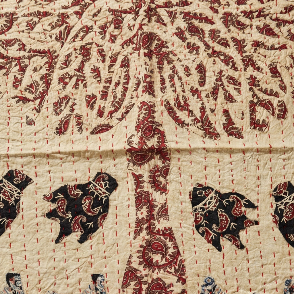 Olive Bloom Pure Cotton Artisan Wall Hanging