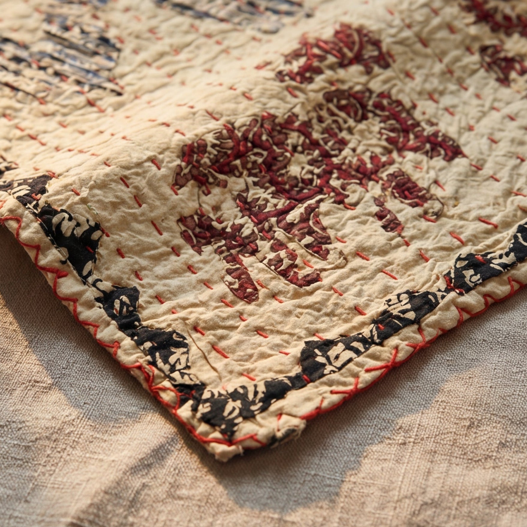 Olive Bloom Pure Cotton Artisan Wall Hanging