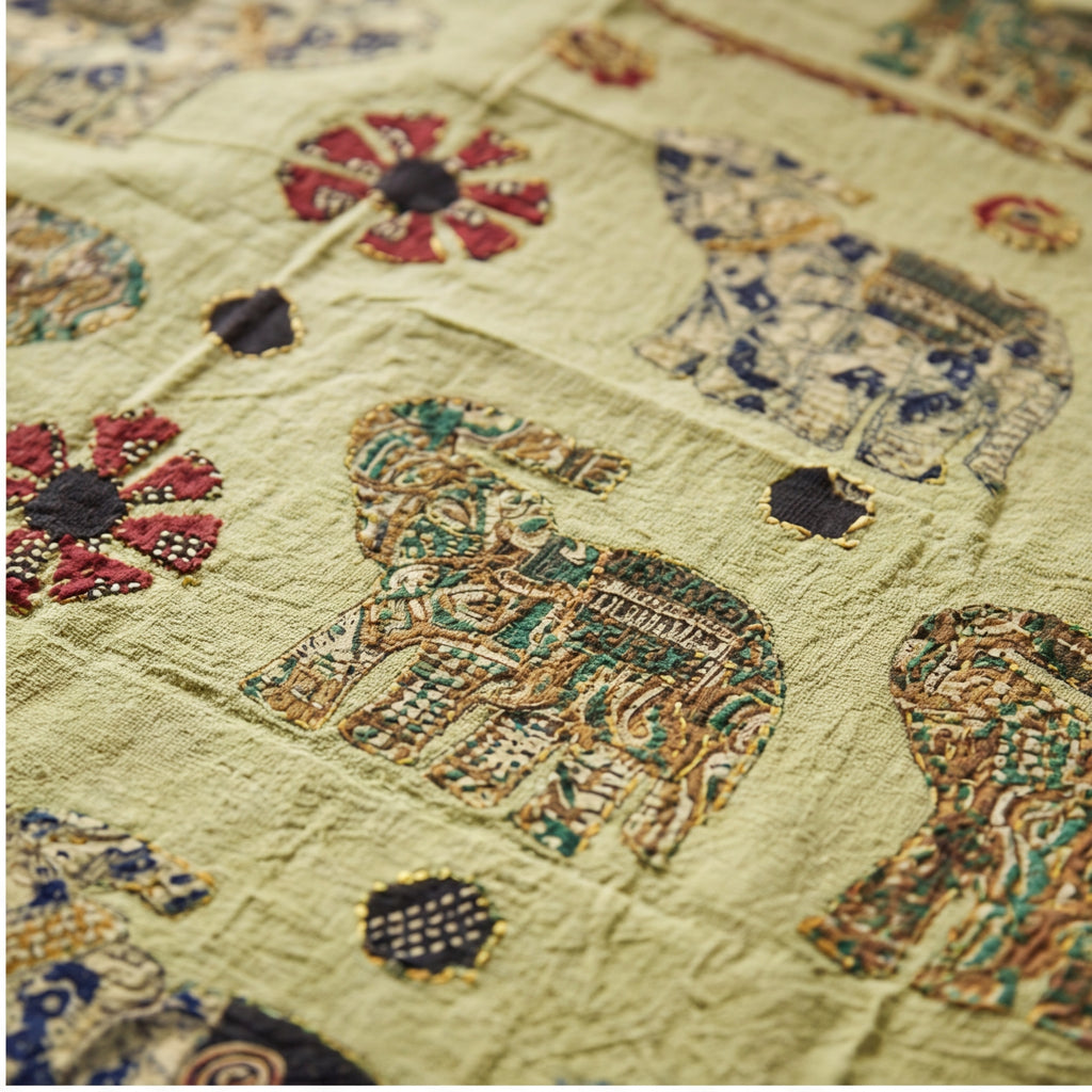 River Teal Pure Cotton Artisan Wall Hanging