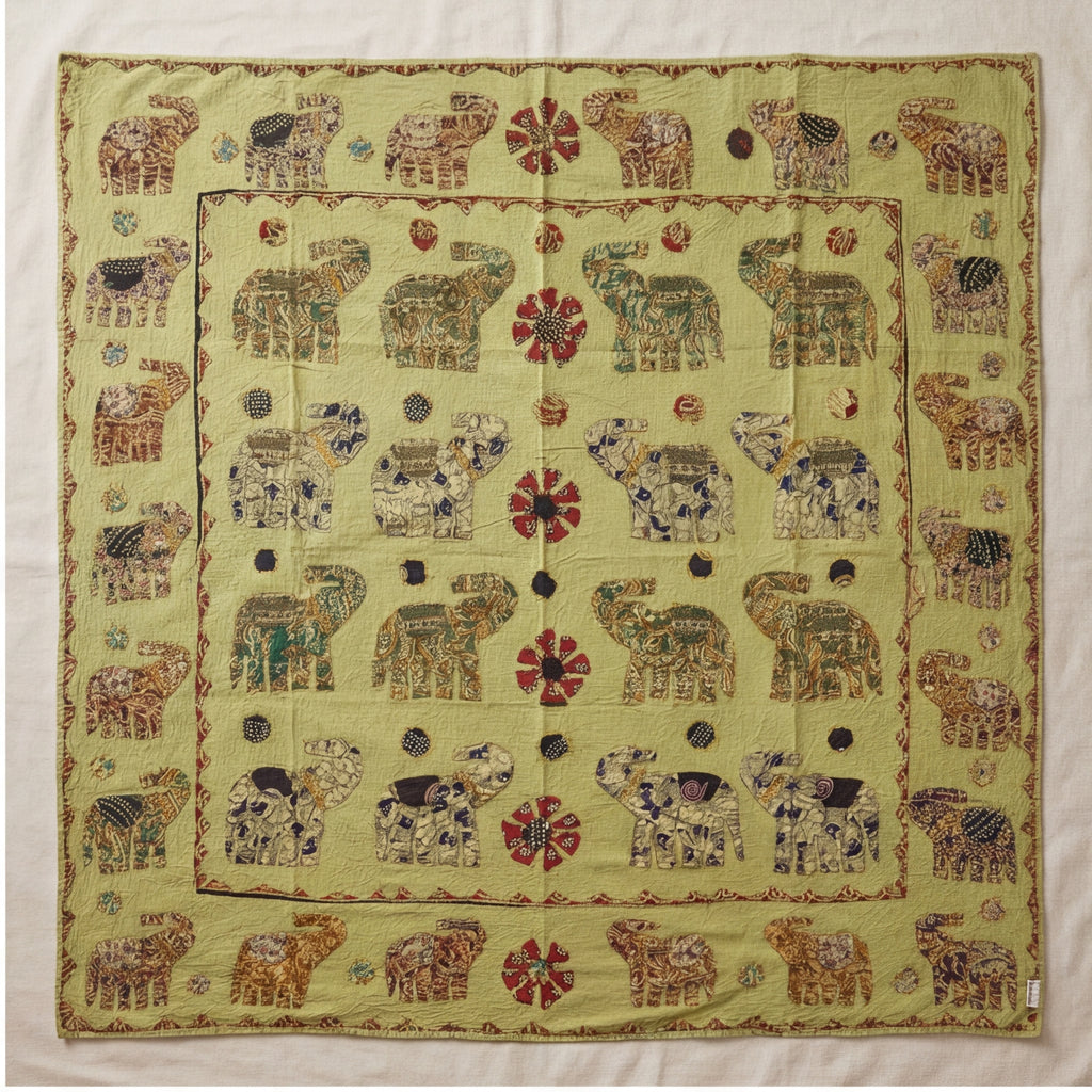 River Teal Pure Cotton Artisan Wall Hanging