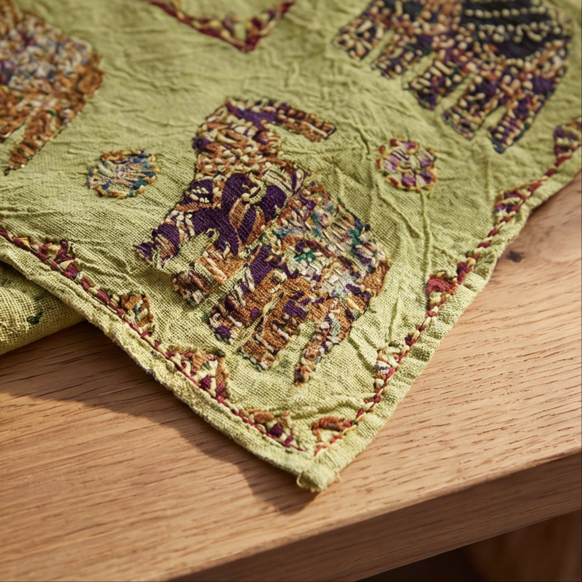 River Teal Pure Cotton Artisan Wall Hanging