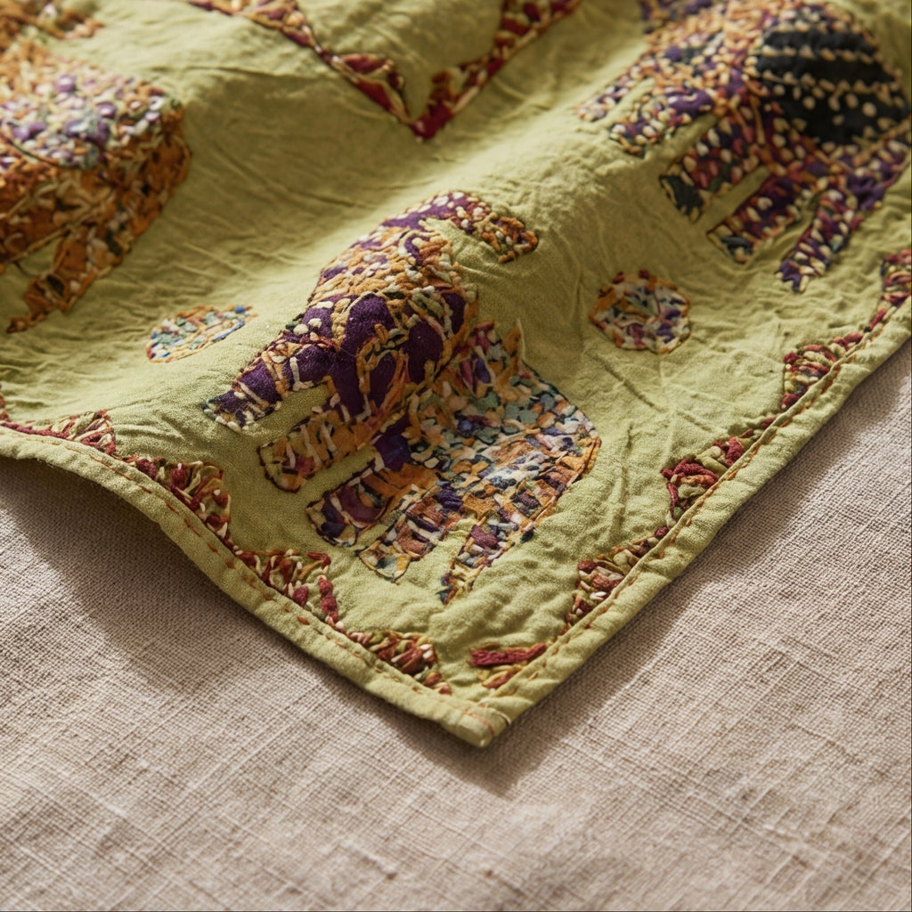 River Teal Pure Cotton Artisan Wall Hanging