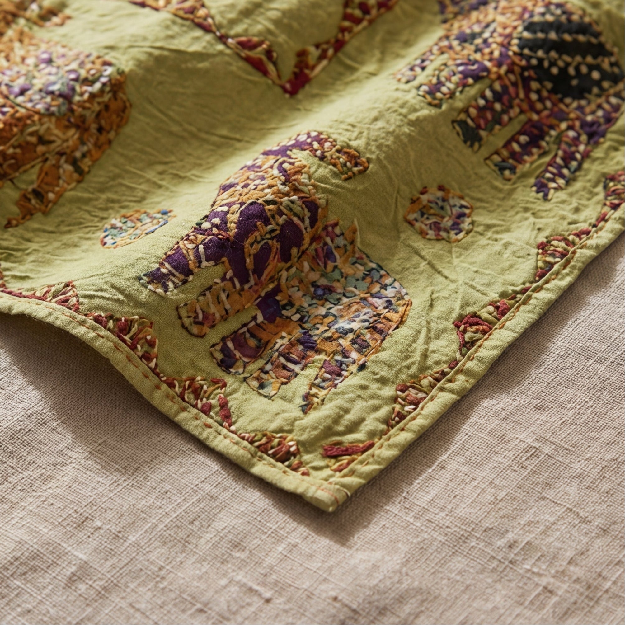 River Teal Pure Cotton Artisan Wall Hanging