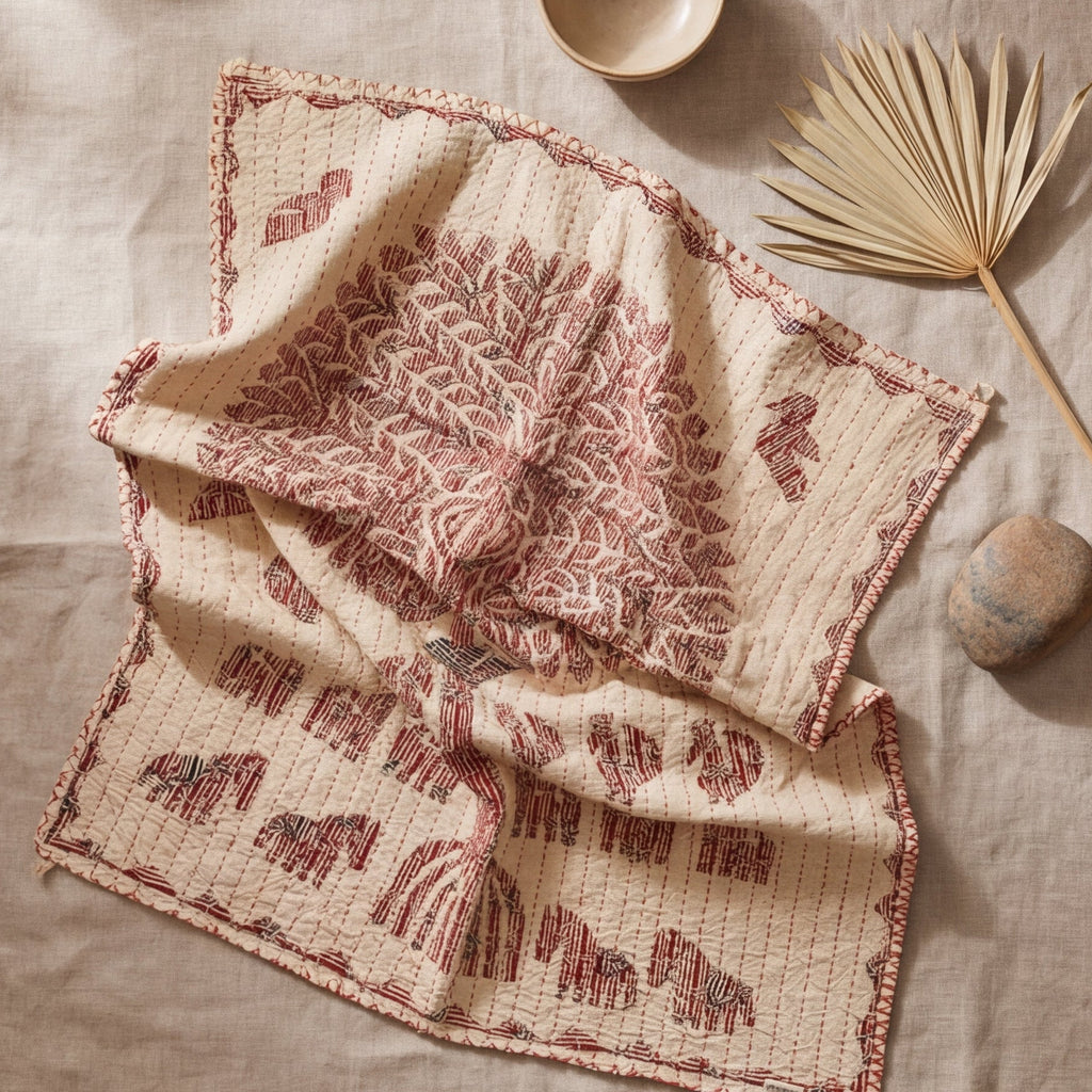 Big Indigo Ray Pure Cotton Artisan Wall Hanging