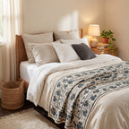 Wandering Stone Hand-Embroidered Cotton Suzani Throw