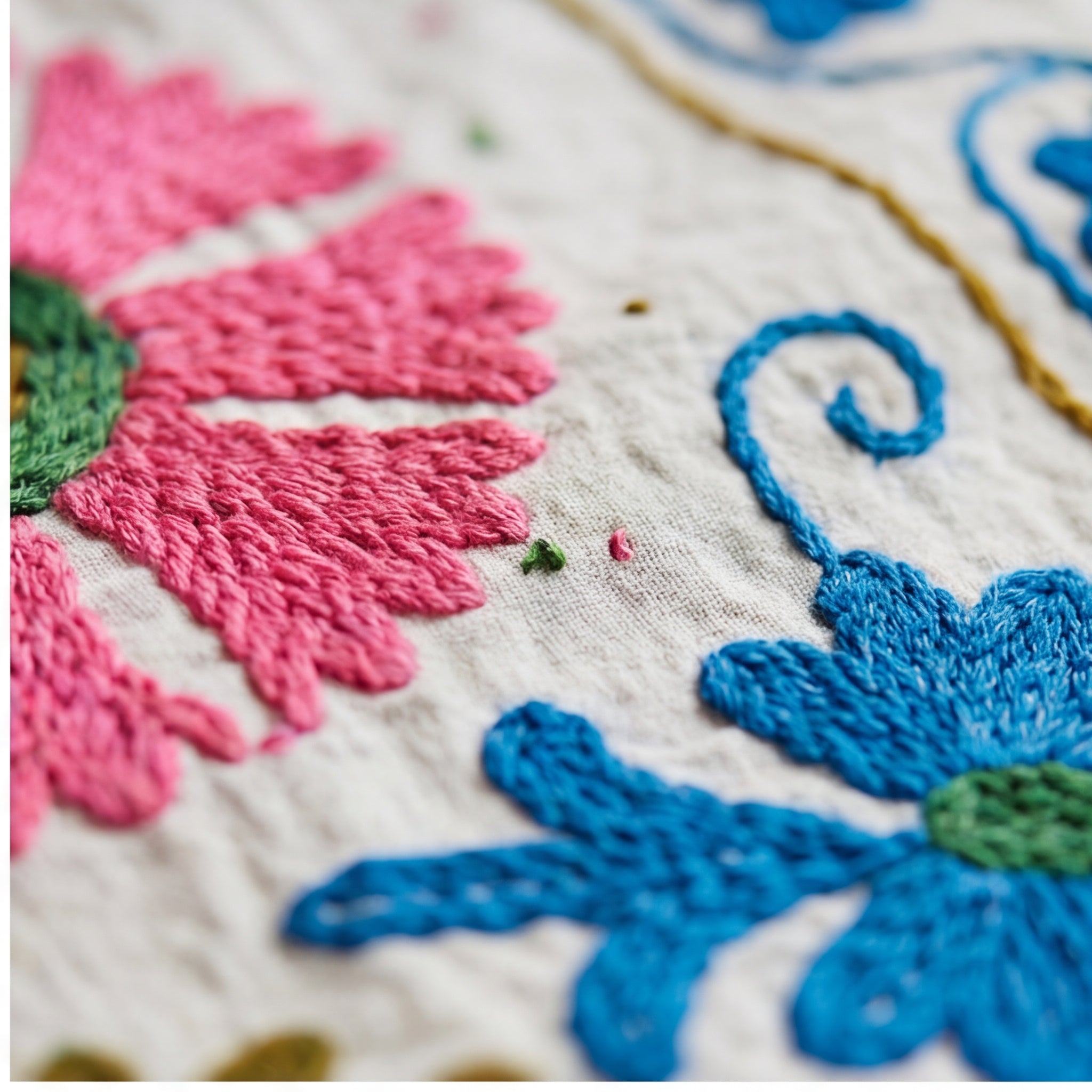 Terracotta Petal Hand-Embroidered Cotton Suzani Throw