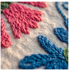 Terracotta Petal Hand-Embroidered Cotton Suzani Throw