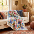Terracotta Petal Hand-Embroidered Cotton Suzani Throw