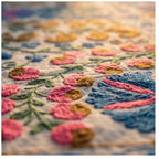 Terracotta Petal Hand-Embroidered Cotton Suzani Throw