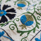Wandering Wish Hand-Embroidered Cotton Suzani Bough
