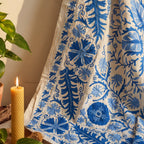 Wandering Dusk Hand-Embroidered Cotton Suzani Throw