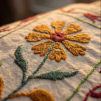 Wandering Indigo Hand-Embroidered Cotton Suzani Throw