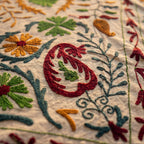 Wandering Indigo Hand-Embroidered Cotton Suzani Throw